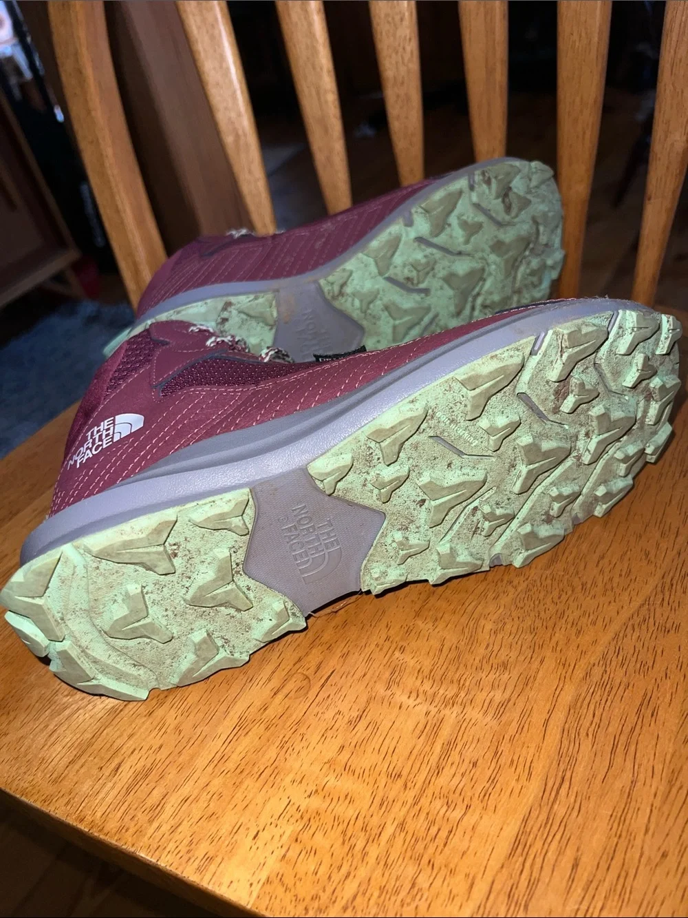 The North Face Fastpack Hiker Youth Maroon Lace-Up Trail Shoes 7